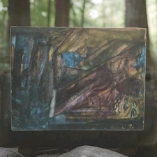 Oil On Canvas Signed "Abstract Composition" French School 20th Century