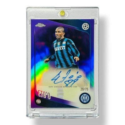 Samuel Eto'o /75 Auto Topps Chrome 2025/26 Inter Milan Autograph No PSA CLA-SE