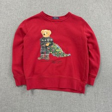 Polo Ralph Lauren Polo Bear Sweatshirt Youth Medium Red Christmas Fleece Graphic
