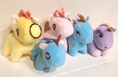 My Little Pony MLP Keychain Lot of 5 Plush Rainbow Dash Metal Ring Small Merch