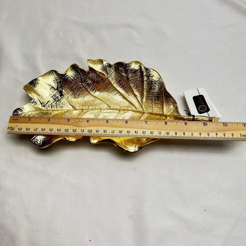 Classic Touch Leaf Shaped Serving Dish Gold Tone 10"x5" - Picture 6 of 8