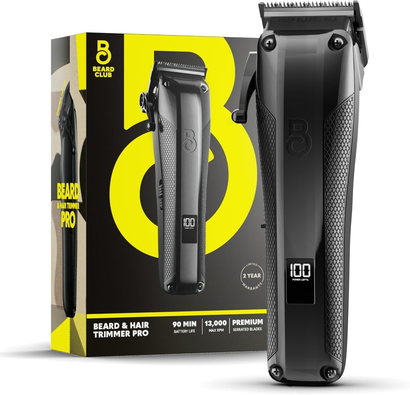 Professional Beard & Hair Trimmer -Cordless- 13,000 RPM -10 