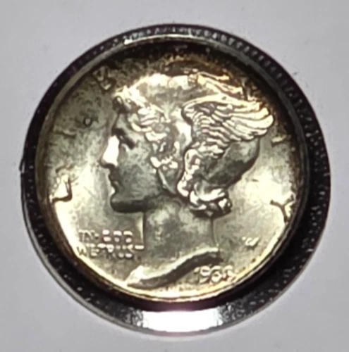 1938 D Mercury Dime - Nice Luster & Toning BU UNC MS  #DTD12