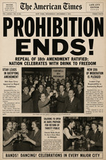 Prohibition End Newspaper Headlines Poster sizes up to 24 x 36 prints &Tin Signs