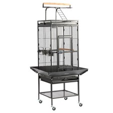 pleker 65 inch Large Wrought Iron Bird Cage with Play Top, Black