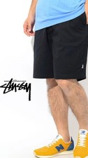 Stussy Men's Black Brushed Beach Short Pants L Swim Casual Summer JAPAN