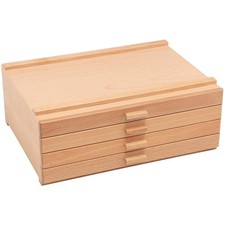 Stackable 4-Drawer Artist Organizer - Natural Birch for Paint Tubes  Brushes
