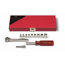 Wright Tool 212 14 Drive 12 Piece Standard Socket Set 6-point In Metal Toolbox Wright Tool 212 14 Drive 12 Piece Standard Socket Set 6-point In Metal Toolbox
