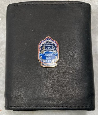 NASA Trifold Wallet  Genuine Leather Space Station Flight 117 Atlantis STS-117