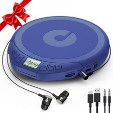 Portable CD Player for Car: with Earphones Anti-Skip LCD Display Personal Disma