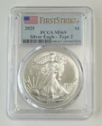 2021 PCGS MS69 $1 Silver Eagle - Type 2 First Strike Flag Label