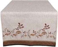 Clayre & Eef LFJ64 TischläUfer Pilze Beige Braun 50X140 Cm