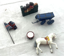 Assorted Accessories For Lead figures Military Horse Flag Wagon Drum Storage