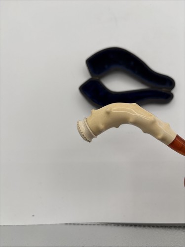 Ancienne branche de pipe en écume de mer style cactus avec étui tige cataline 4" - Photo 5/10