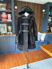Vintage Faux Fur Coat 70s Afghan Hooded Glenoit Retro Chocolate