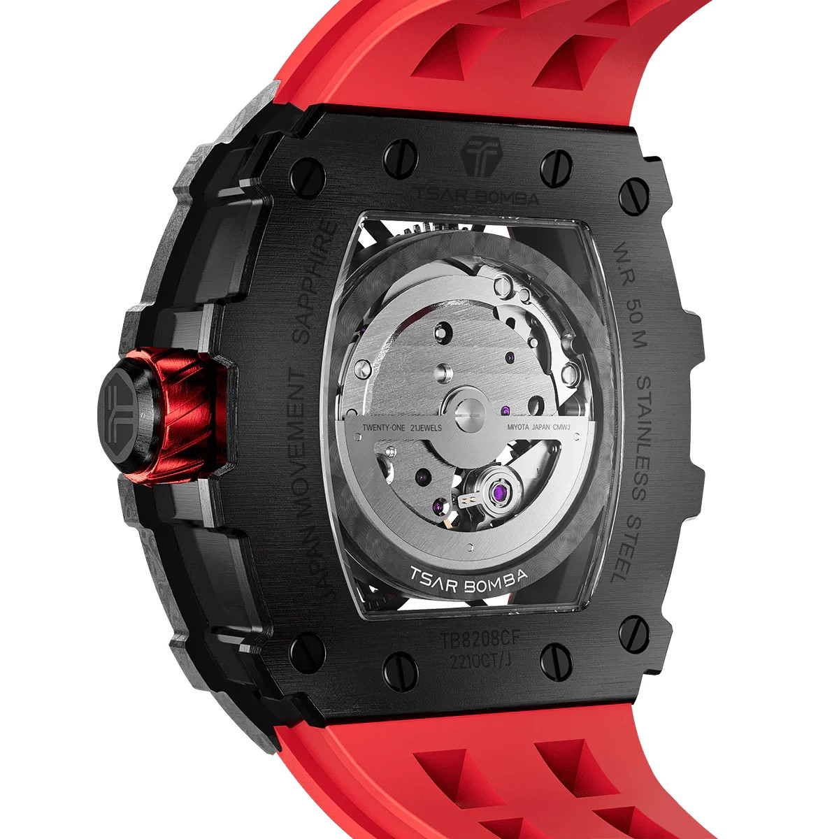 TSAR BOMBA Elemental - Carbon Fiber SS Automatic Watch TB8208CF image 3