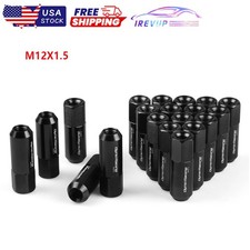 20pcs M12x1.5 60mm Extended Forged Lightweight Aluminum Tuner Lug Nut Set Black