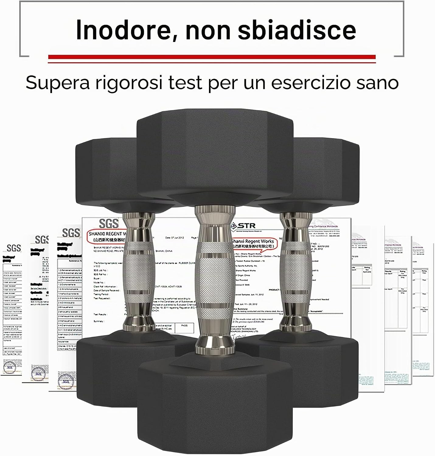 manubri gommati, pesi palestra, dischi in acciaio, peso regolabile, fitness, ... foto 5