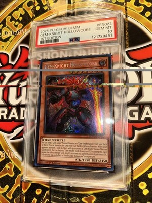 YuGiOh GEM-KNIGHT HOLLOWCORE #BLMM-EN022🔥PSA 10 GEM MT🔥1st ED