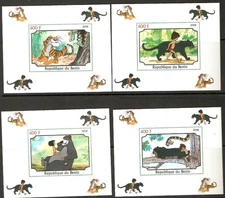 BENIN 2008 JUNGLE BOOK (2) 4 DELUXE SHEETLETS MNH