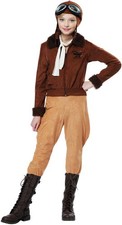 Amelia Girls Earhart Aviator Pilot And Stewardess Costume 00303 Halloween