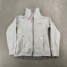 Avalanche Womens Full Zip Fleece Jacket Heather Gray Funnel Neck Thumbholes M