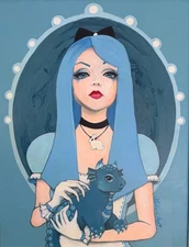 Leilani Joy "Alice Wore Blue" 2013 COA Original Acrylic on Board