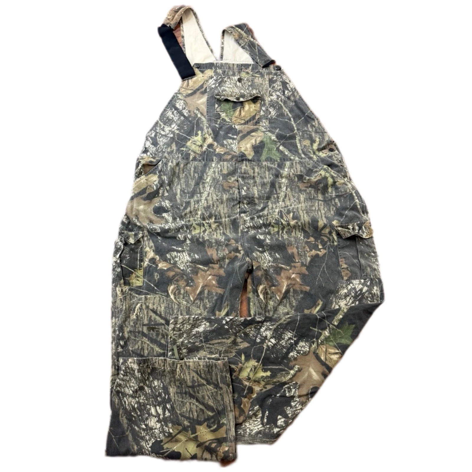 Mossy Oak Overalls Mens 3XL Brown Camo Breakup Bib Hunting Outdoors Work Farm