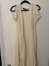 Lulu's Long Flowy Cream Wrap Dress Size M. Great Condition