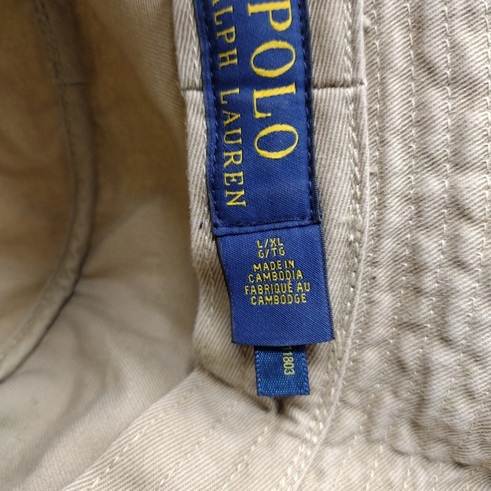 Vintage Polo Ralph Lauren Made in USA Beige Khaki Bucket Hat Cap - Adult Large - Image 4 of 4