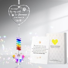Dog Memorial Gifts for Loss of Dog,Crystal Suncatcher with Heart Prism and Pa...