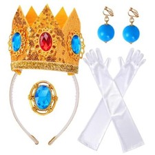 Princess Peach Costume Accessories, 4 PCS Princess Daisy Adult Princesscostume