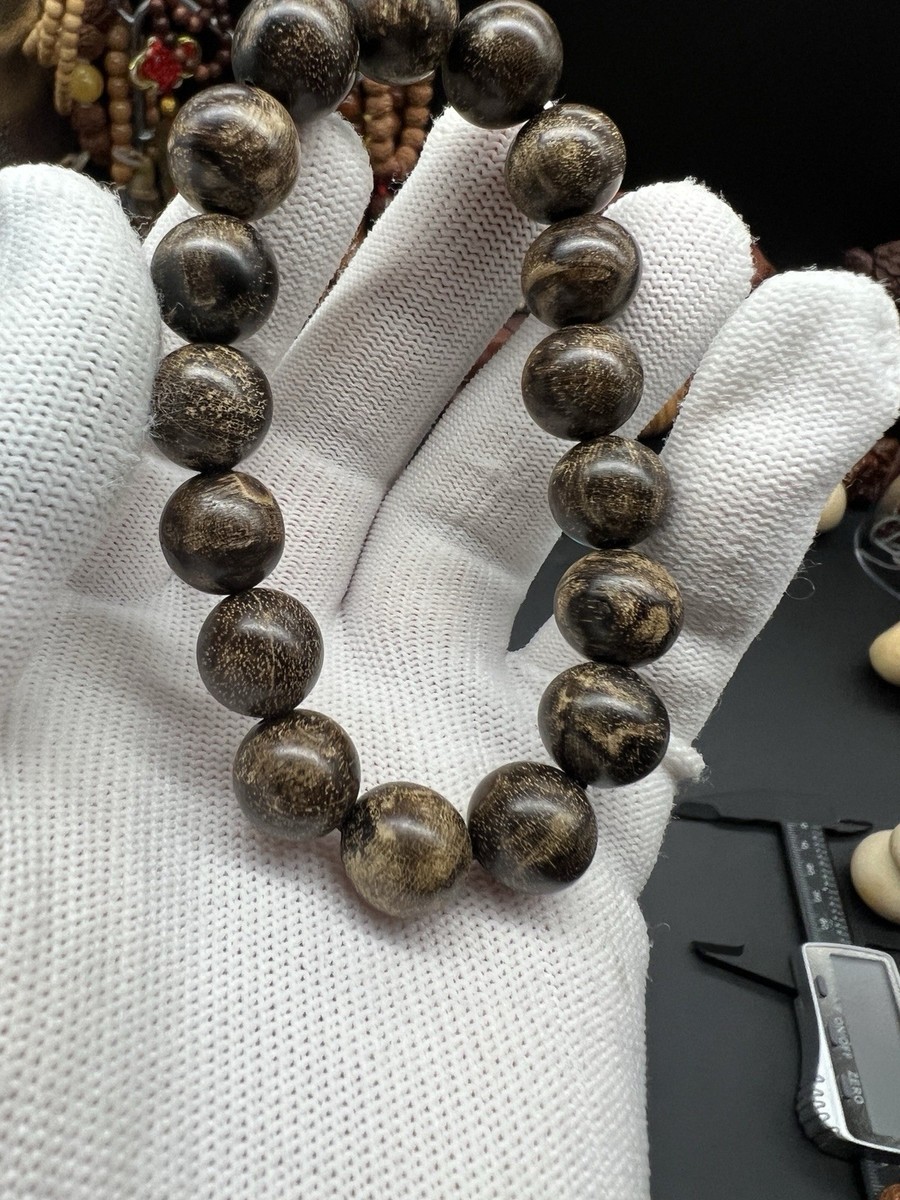 18g ~12mm Cambodian Bodhisattva Chess Eaglewood Bracelet柬埔寨土沉
