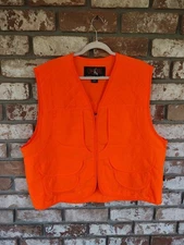 Trail Crest Men's Bright Orange Zip-Up Hunting Vest Sz XL Outdoor Sportsman