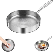 Titanium Hammered Pan Pro with Lid, Multifunctional Ultra-Durable Scratch-Resist