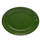 Vintage 1950's Fiesta Dark Green Forest Oval Platter 12.5" Homer Laughlin HLC