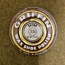 Vintage Griffin Shoe Polish Tin Brown