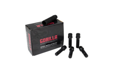 Gorilla Spline Lug Bolt Kit Conical 12mm x 1.25 Black 20 Lug Bolts w/ Key