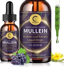 Mullein Leaf Extract Organic Lung Cleanse Drops for Lung Health Natural Herbal