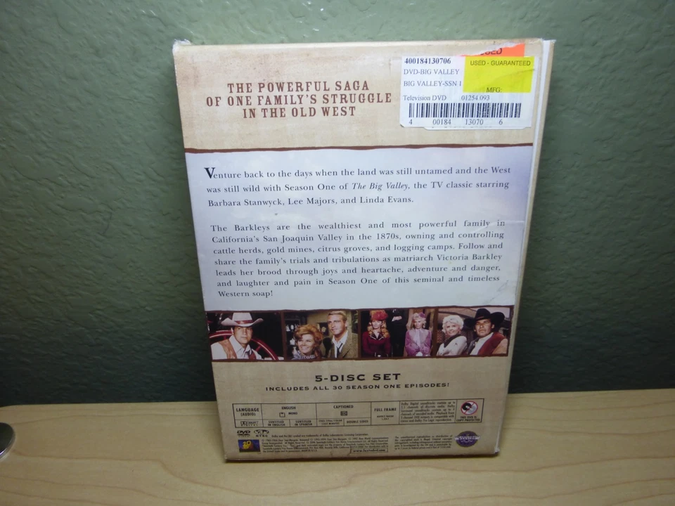 The Big Valley - Season 1 (DVD, 2006, 5-Disc Set) - Image 2 of 4