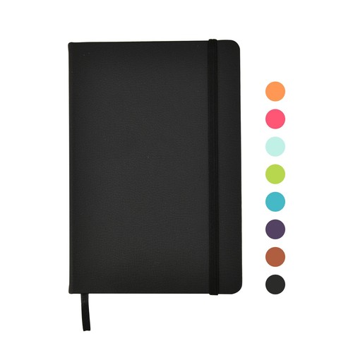 Classic A5 Notebook Hardback Cover & Ribbon Marker with Elastic Closure Diary - Picture 2 of 49