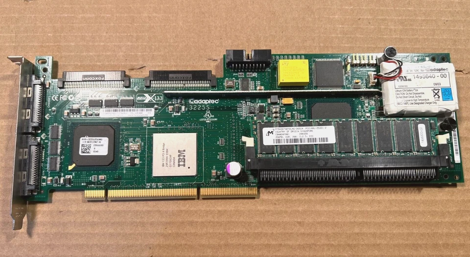 IBM 02R0998 PCI-X-133 6M RAID CONTROLLER ADAPTER ASR-3225S/256MB - Image 2 of 3