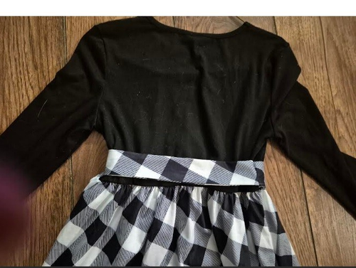 Girls Size 12 Black & White Checked Floor Length Dress 2 Pockets, NWOT - Picture 6 of 6