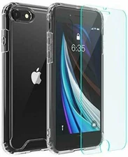 iPhone SE 2020 8 7 Case Premium Clear Anti-Scratch Cover w/ Screen Protector
