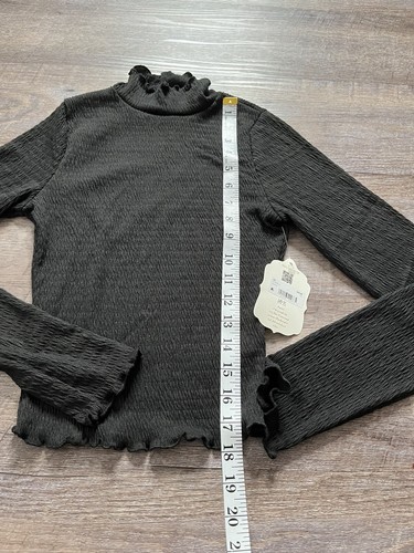 Altard State Womens XS Black Mock Neck Top Longsleeve Ribbed K6 - Picture 5 of 7