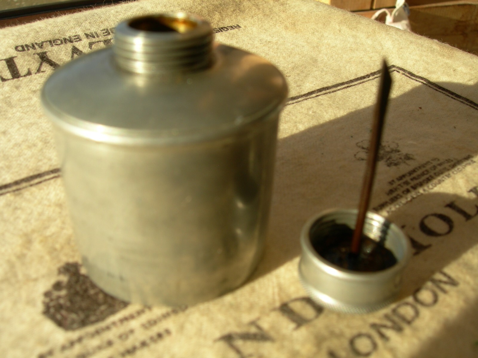 Pewter antique Gun Case Oil Pot eBay