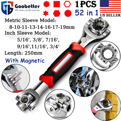 52 in 1 Universal Wrench Magnetic Adjustable Multi-Function Socket Tiger Spanner