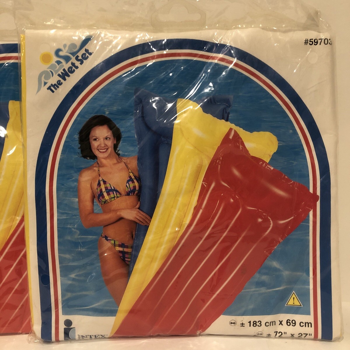 2 INTEX THE WET SET YELLOW SWIMMING POOL LOUNGER FLOATIE FLOAT