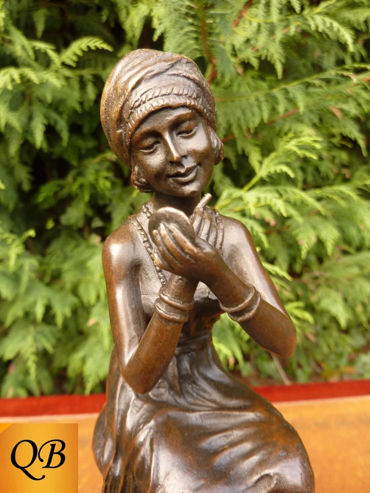 ART DECO BRONZE D.H.CHIPARUS FIGUREN SKULPTUREN STATUEN LITTLE ROUGE SIGNIERT - Bild 3 von 4