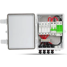 Solar PV Combiner Box With Lightning Protection 15A 4 strings For Solar Panel